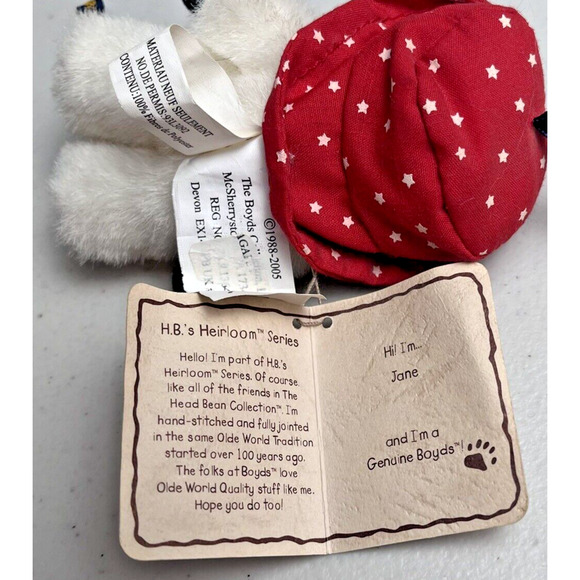 Boyds Bears Mini 4" Jane Plush Stuffed Animal Collectible Ornament Patriotic - Picture 4 of 11